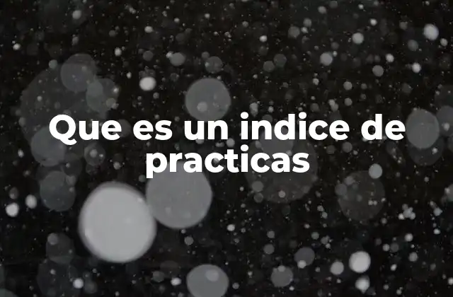 Que es un Indice de Practicas
