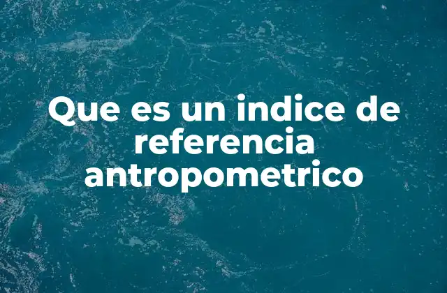 Que es un Indice de Referencia Antropometrico