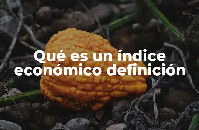 Qué es un Índice Económico Definición