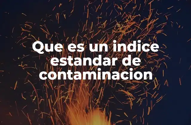 Que es un Indice Estandar de Contaminacion