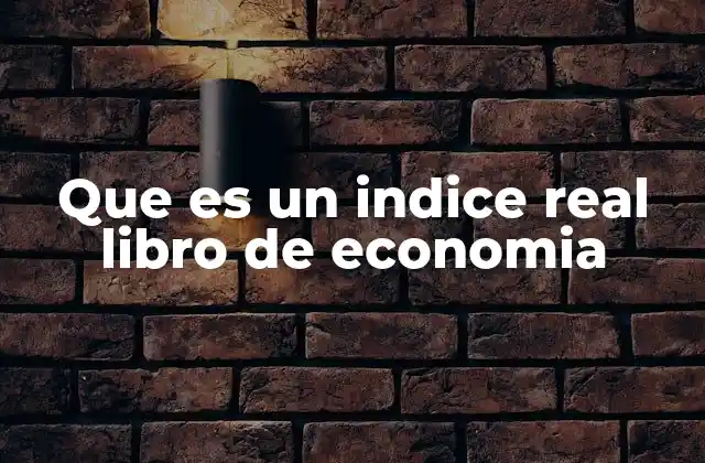 Que es un Indice Real Libro de Economia