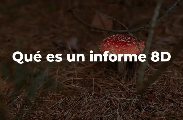 Qué es un Informe 8d