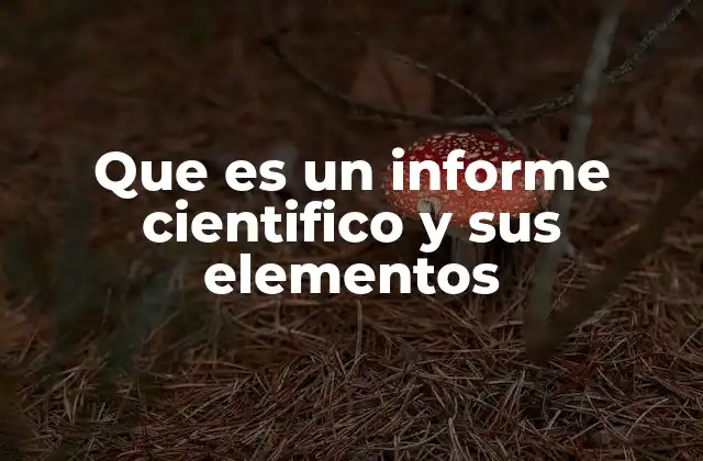 Que es un Informe Cientifico y Sus Elementos