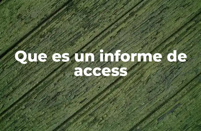 Que es un Informe de Access