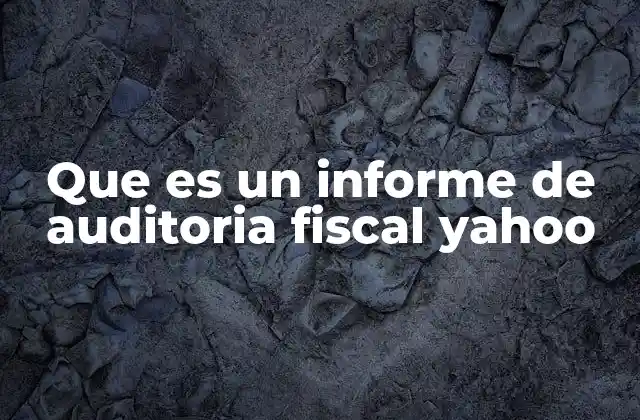Que es un Informe de Auditoria Fiscal Yahoo