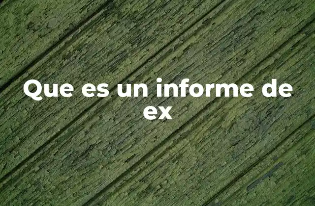 Que es un Informe de Ex