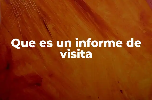 Que es un Informe de Visita