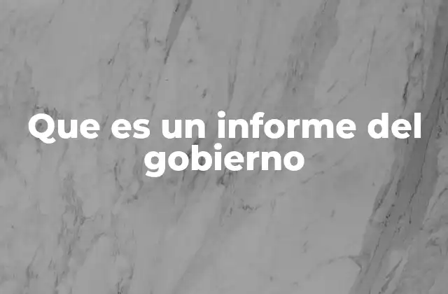 Que es un Informe Del Gobierno
