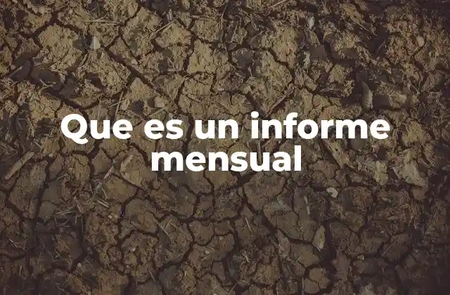Que es un Informe Mensual