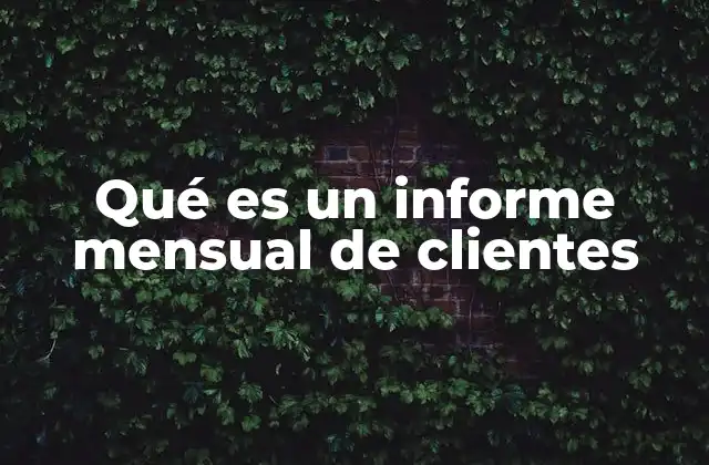 Qué es un Informe Mensual de Clientes