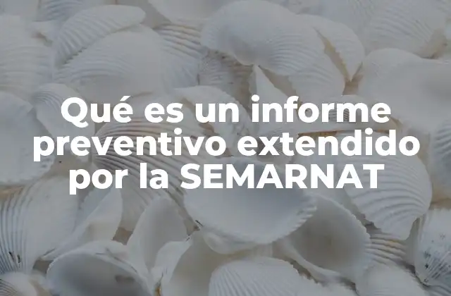 Qué es un Informe Preventivo Extendido por la Semarnat