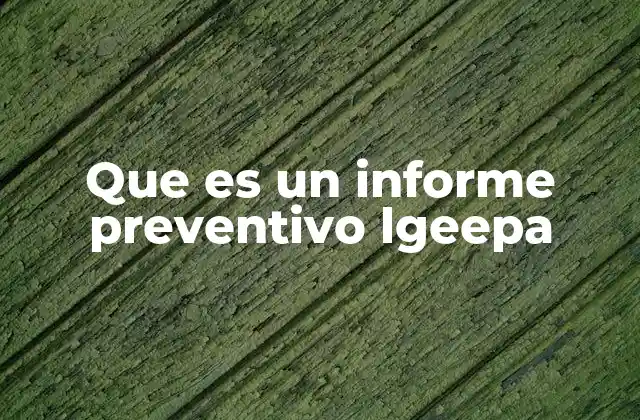 Que es un Informe Preventivo Lgeepa