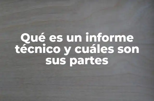 Qué es un Informe Técnico y Cuáles Son Sus Partes