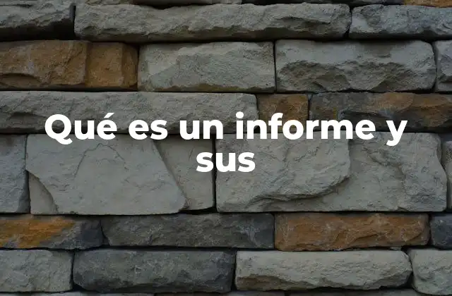 Qué es un Informe y Sus
