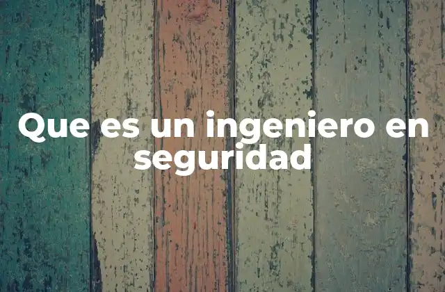 Que es un Ingeniero en Seguridad