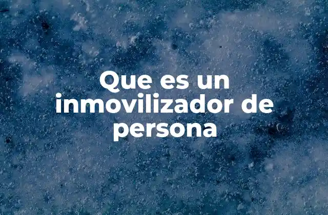 Que es un Inmovilizador de Persona