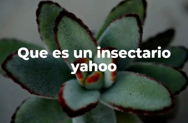 Que es un Insectario Yahoo