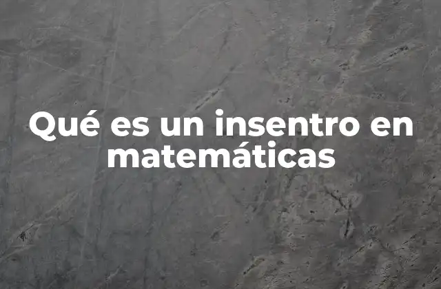 Qué es un Insentro en Matemáticas