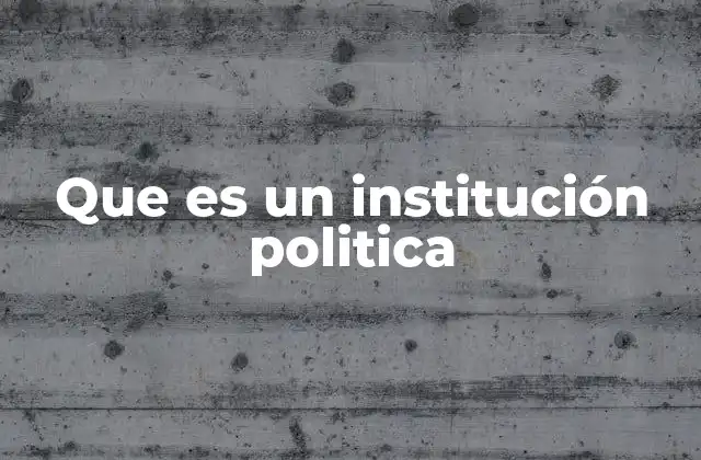 Que es un Institución Politica