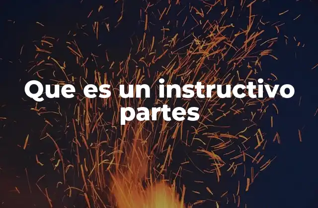 Que es un Instructivo Partes