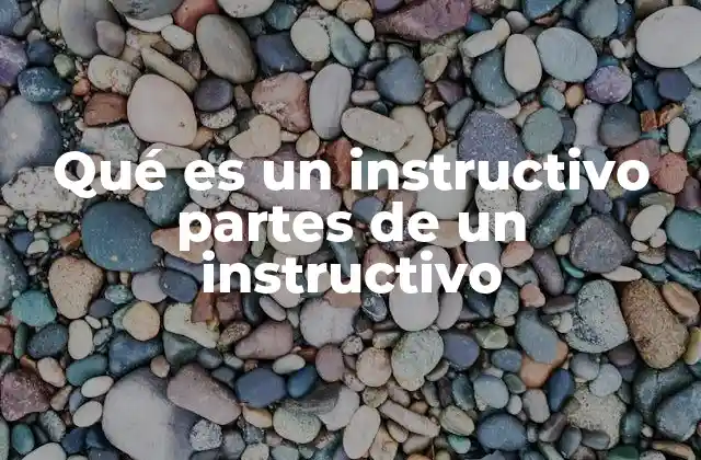 Qué es un Instructivo Partes de un Instructivo