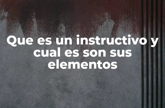 Que es un Instructivo y Cual es Son Sus Elementos