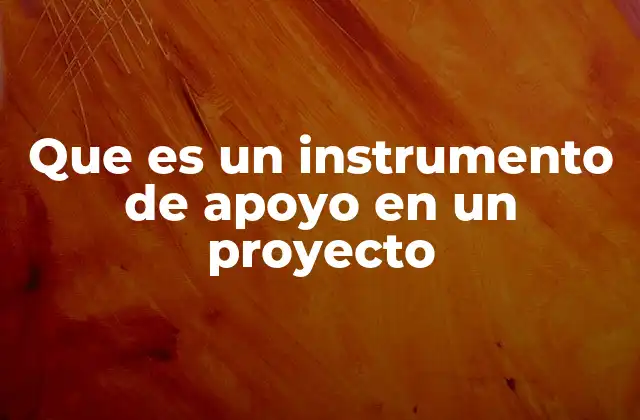 Que es un Instrumento de Apoyo en un Proyecto