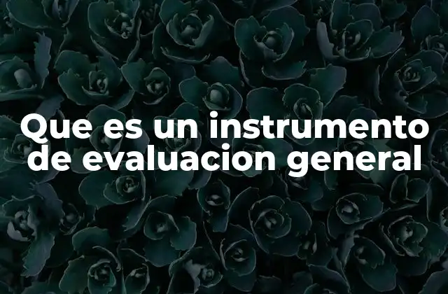 Que es un Instrumento de Evaluacion General