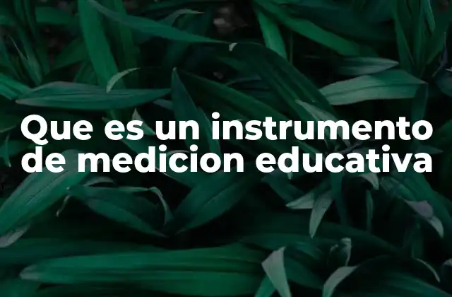 Que es un Instrumento de Medicion Educativa