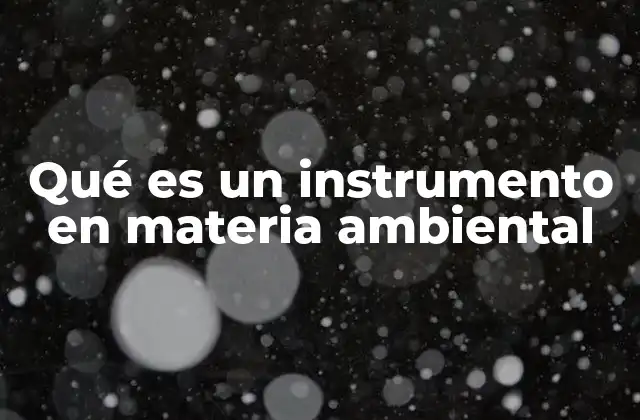 Qué es un Instrumento en Materia Ambiental 2 Cómo se utilizan los instrumentos ambientales en la toma de decisiones
