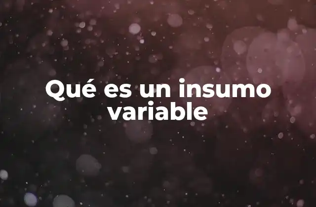 La importancia de los insumos variables en la gestión empresarial