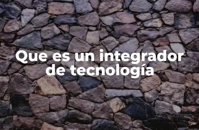 Que es un Integrador de Tecnología