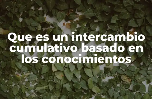 Que es un Intercambio Cumulativo Basado en los Conocimientos