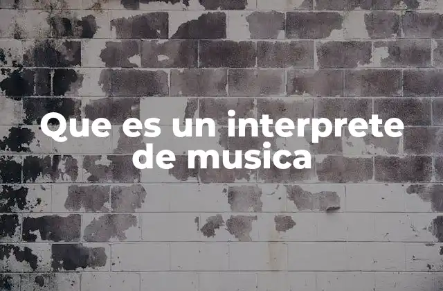 Que es un Interprete de Musica