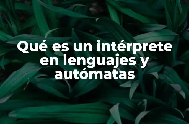 Qué es un Intérprete en Lenguajes y Autómatas