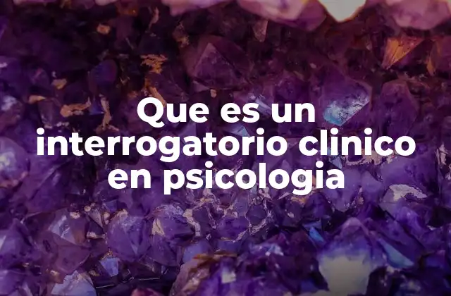 Que es un Interrogatorio Clinico en Psicologia