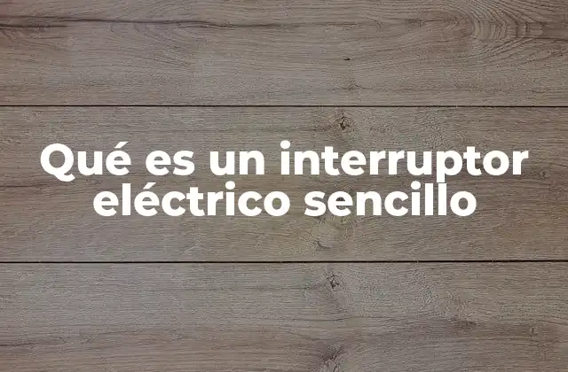 Qué es un Interruptor Eléctrico Sencillo