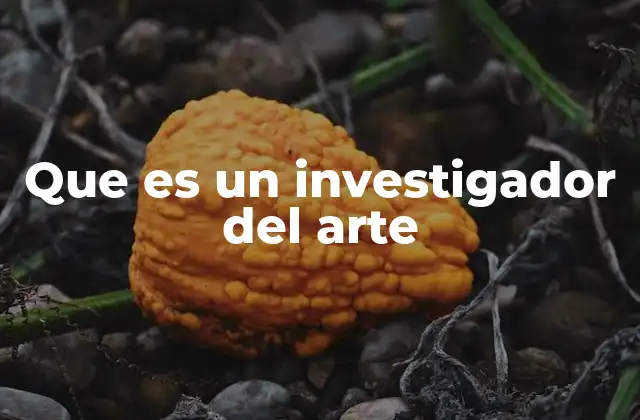 Que es un Investigador Del Arte
