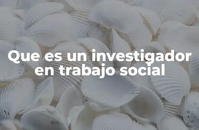 Que es un Investigador en Trabajo Social