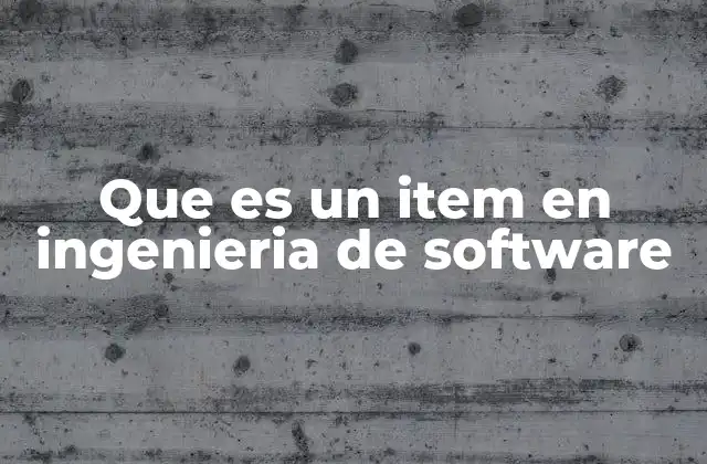 Que es un Item en Ingenieria de Software