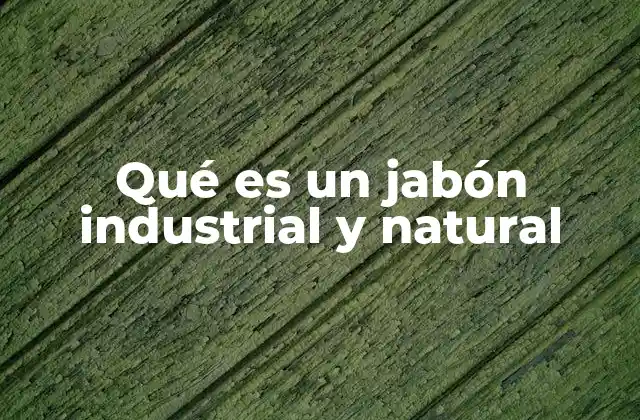 Qué es un Jabón Industrial y Natural