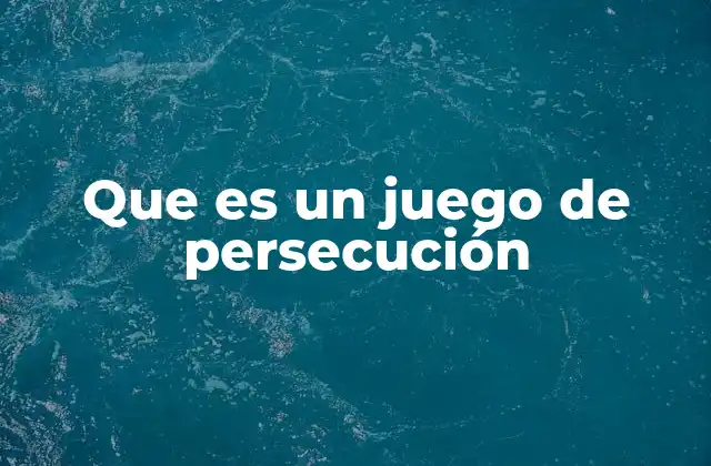 Que es un Juego de Persecución