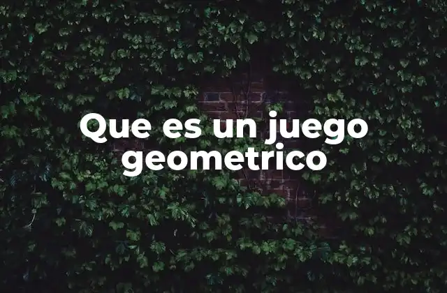 Que es un Juego Geometrico