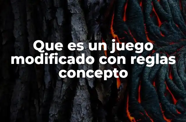 Que es un Juego Modificado con Reglas Concepto