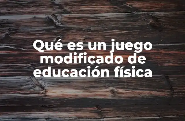 Qué es un Juego Modificado de Educación Física
