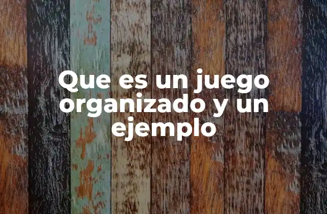 Que es un Juego Organizado y un Ejemplo
