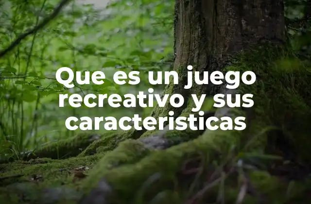 Que es un Juego Recreativo y Sus Caracteristicas