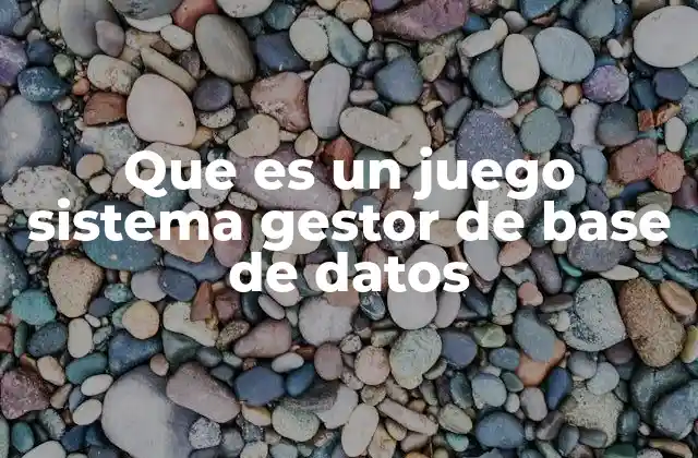 Que es un Juego Sistema Gestor de Base de Datos