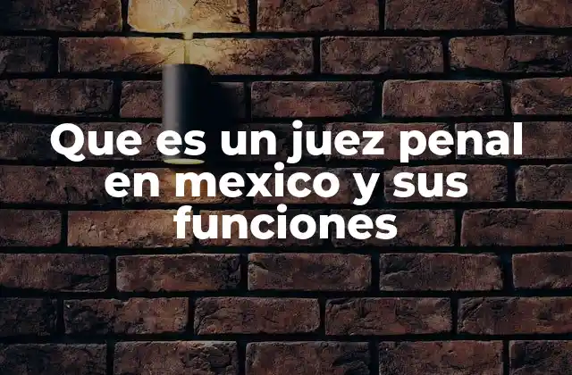 Que es un Juez Penal en Mexico y Sus Funciones