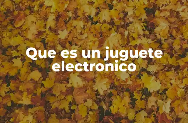 Que es un Juguete Electronico